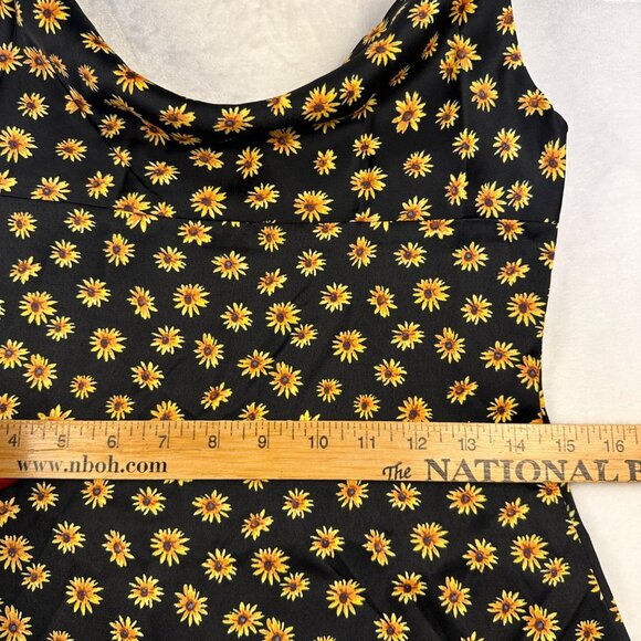 WeWoreWhat Black Babydoll Midi Slip Dress Size 6 Daisy Print Fairy Grunge NWT - Picture 9 of 13